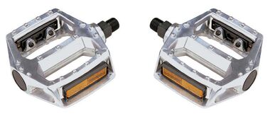 Педали платформенные (комплект 2 шт.) 9/16", 105x100 мм, Алюминиевые, HX-V12, New Vision (серебристый, УТ00021938)