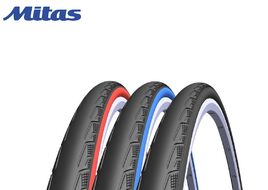 Покрышка 28 (700x23C) SYRINX Classic (синяя полоса), MITAS (черный, 510950225044)