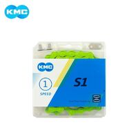 Цепь KMC (S-1) 1 скор. (112 звеньев), с замком, инд. упаковка (цвет зеленый, УТ-00019231)