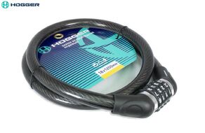 Замок противоугонный, 18 х 1200 мм, трос в пластик. оболочке, кодовый, блистер, HG-101.707, HOGGER