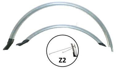 Комплект крыльев удлинных, 28", с резин. брызговиками, ширина - 50мм, PVC, cтойка Z2 регулир. #0